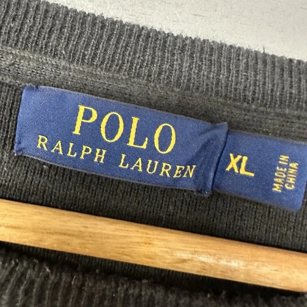 Polo Ralph Lauren Pullover Knit Sweater Men's XL Black Red Pony‎
